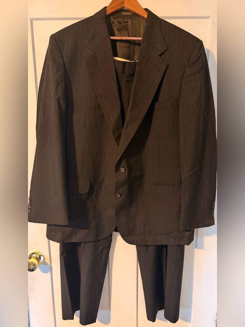 Classic Men's black Pinstripe Suit - Two-Button Blazer & Trousers